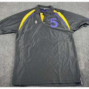 FUBU NBA Athletic Polo Shirt Mens XXL Black Lakers Style #5 Jersey
